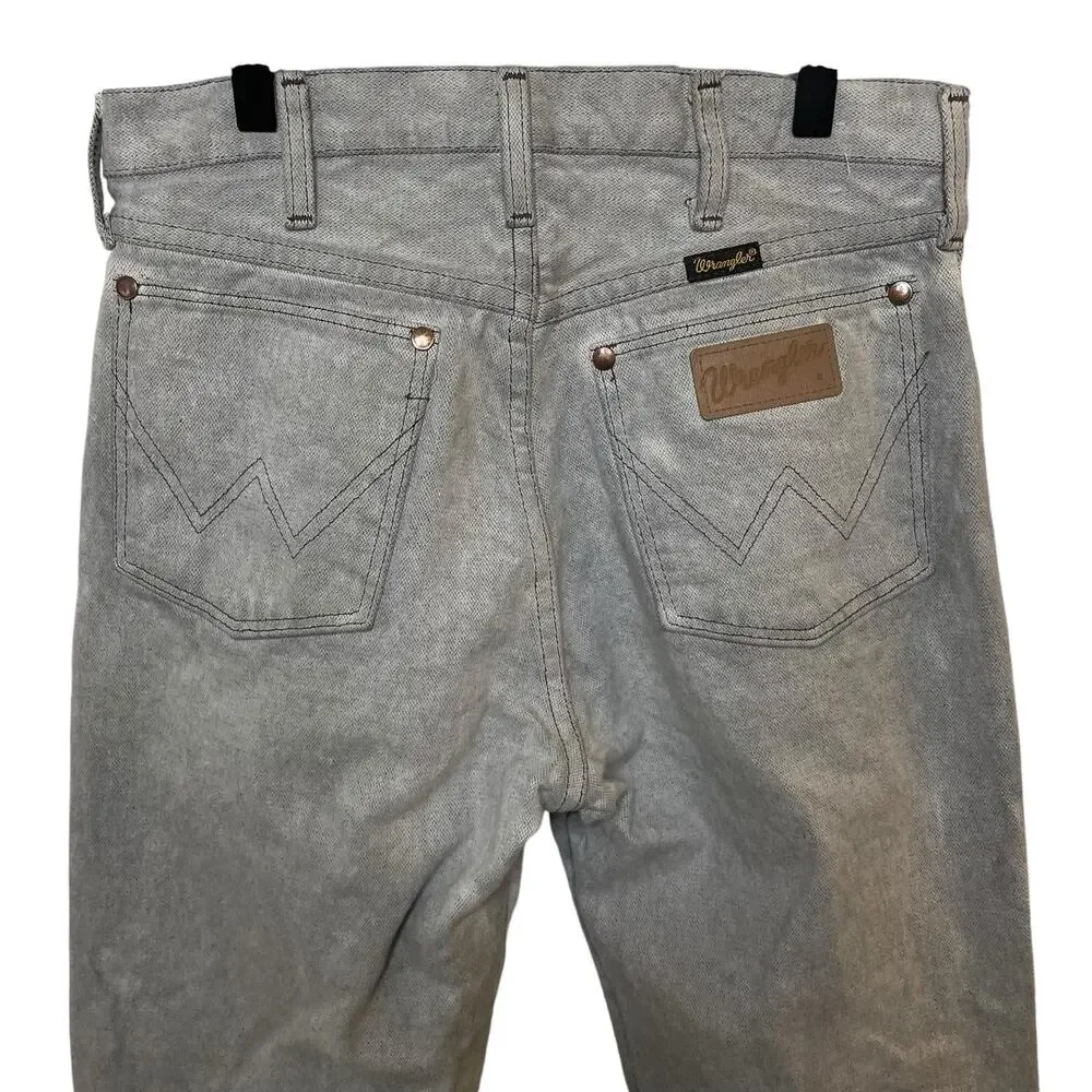 Vintage 70s/80s Gray Stone Wash Wrangler Jeans Straight Leg Mens Size 30x34